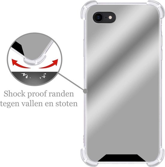 Nomfy Hoesje Geschikt voor iPhone 8 Hoesje Shock Proof Cover Case Shockproof - Hoes Geschikt voor iPhone 8 Hoes Siliconen Back Case - Zilver