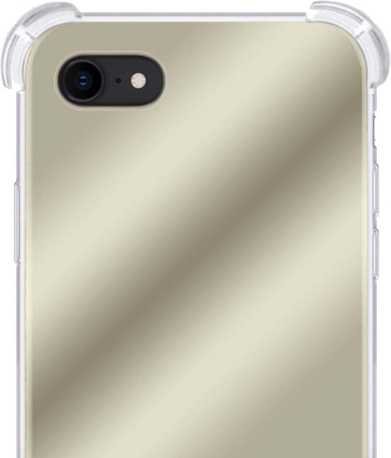 NoXx Hoes Geschikt voor iPhone SE 2020 Hoesje Siliconen Cover Shock Proof Back Case Shockproof Hoes - Goud