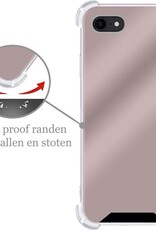 Nomfy Hoesje Geschikt voor iPhone SE 2020 Hoesje Shock Proof Cover Case Shockproof - Hoes Geschikt voor iPhone SE (2020) Hoes Siliconen Back Case - Rosé goud