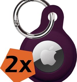 Nomfy 2 PACK - Nomfy AirTag Hoesje Siliconen - Aubergine