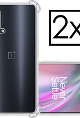 NoXx Hoes Geschikt voor OnePlus Nord CE Hoesje Siliconen Cover Shock Proof Back Case Shockproof Hoes - Transparant - 2x