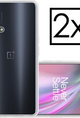NoXx Hoes Geschikt voor OnePlus Nord CE Hoesje Cover Siliconen Back Case Hoes - Transparant - 2x