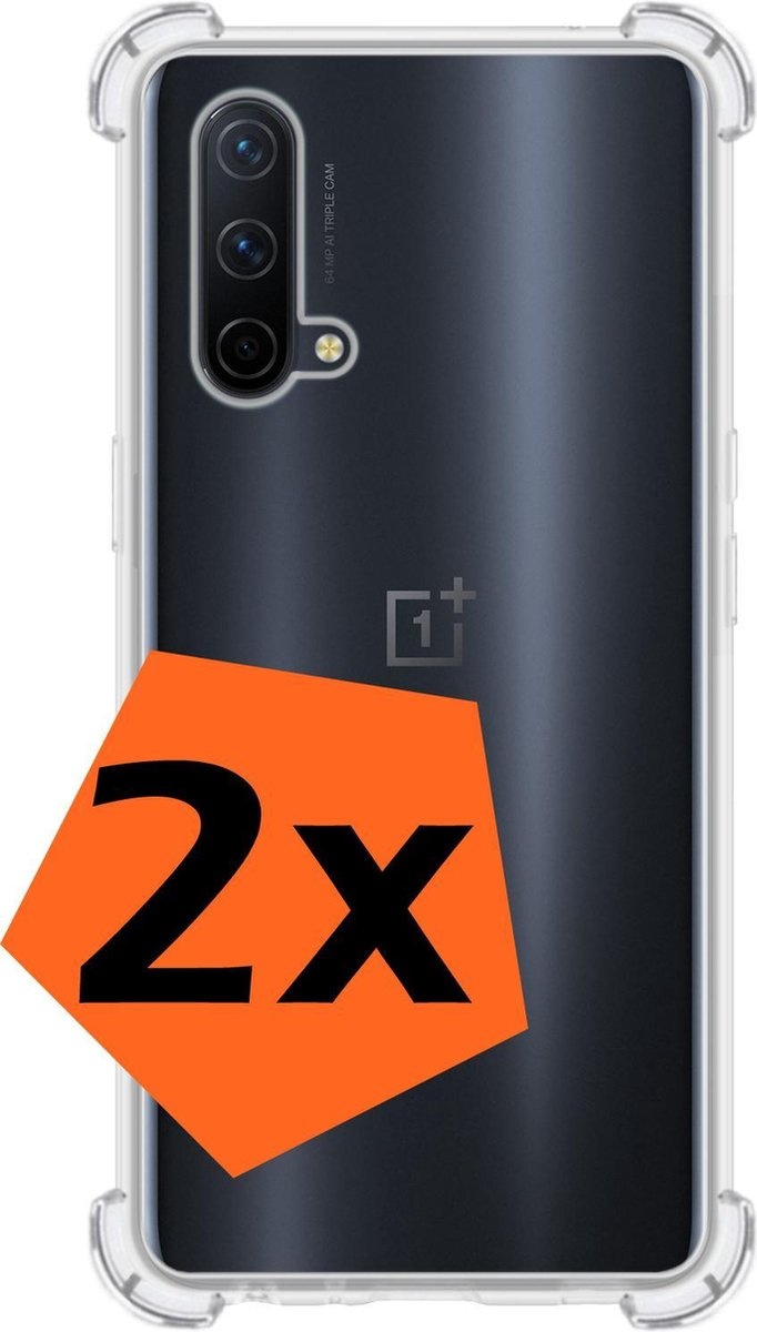 Nomfy Hoesje Geschikt voor OnePlus Nord CE Hoesje Shock Proof Cover Case Shockproof - Hoes Geschikt voor OnePlus Nord CE Hoes Siliconen Back Case - Transparant - 2 PACK