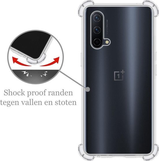 Nomfy Hoesje Geschikt voor OnePlus Nord CE Hoesje Shock Proof Cover Case Shockproof - Hoes Geschikt voor OnePlus Nord CE Hoes Siliconen Back Case - Transparant - 2 PACK