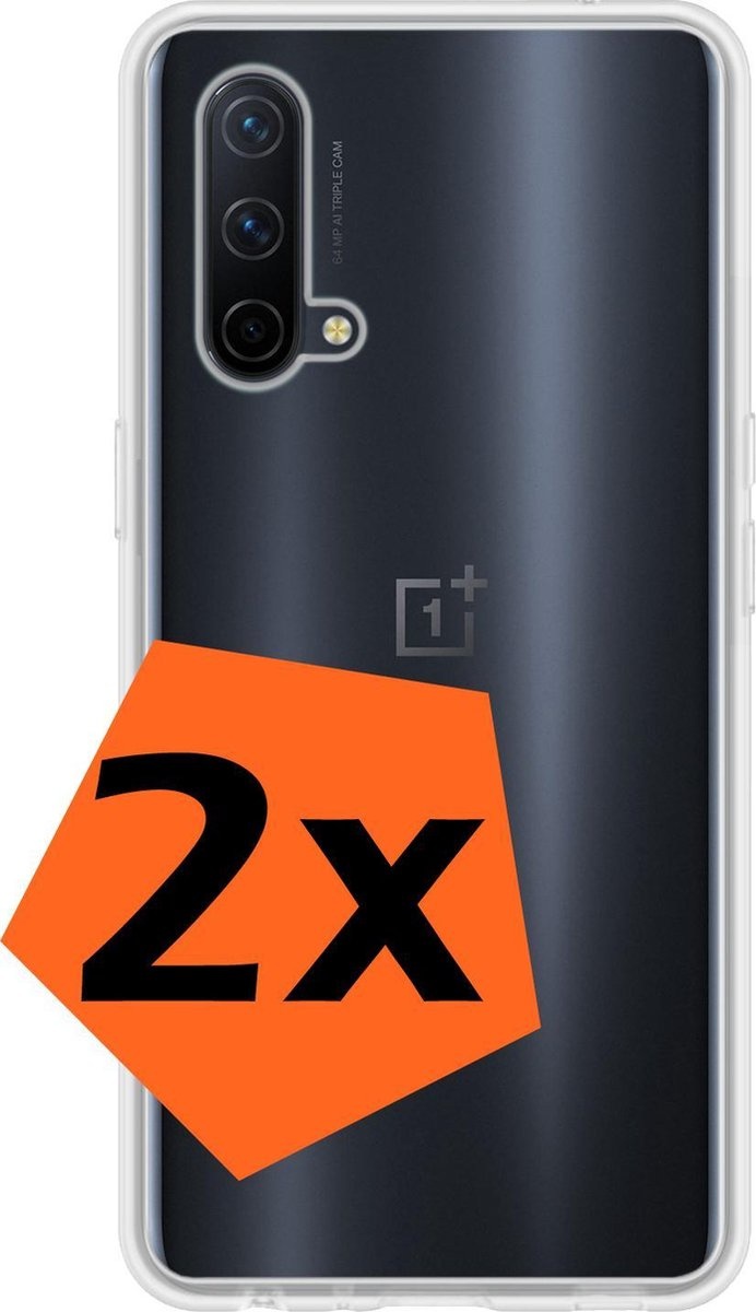 Nomfy Hoesje Geschikt voor OnePlus Nord CE Hoesje Siliconen Cover Case - Hoes Geschikt voor OnePlus Nord CE Hoes Back Case - 2-PACK - Transparant