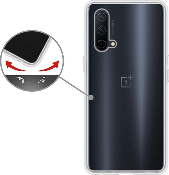 Nomfy Hoesje Geschikt voor OnePlus Nord CE Hoesje Siliconen Cover Case - Hoes Geschikt voor OnePlus Nord CE Hoes Back Case - 2-PACK - Transparant