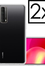 NoXx Hoes Geschikt voor Huawei P smart 2021 Hoesje Cover Siliconen Back Case Hoes - Transparant - 2x