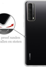 Nomfy Hoesje Geschikt voor Huawei P smart 2021 Hoesje Siliconen Cover Case - Hoes Geschikt voor Huawei P smart 2021 Hoes Back Case - 2-PACK - Transparant