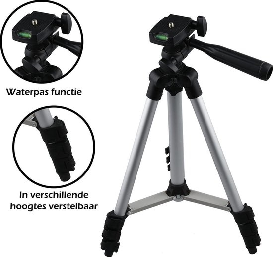 Nomfy Tripod Smartphone Statief Camera Statief - Tripod Statief voor Smartphone en Camera - Statief Smartphone Statief Camera Zilver