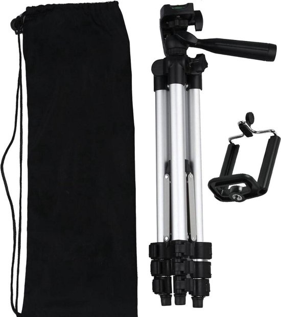 Nomfy Tripod Smartphone Statief Camera Statief - Tripod Statief voor Smartphone en Camera - Statief Smartphone Statief Camera Zilver