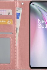 NoXx Hoes Geschikt voor OnePlus Nord CE Hoesje Book Case Hoes Flip Cover Wallet Bookcase - Rosé goud