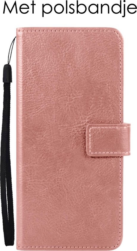 NoXx Hoes Geschikt voor OnePlus Nord CE Hoesje Book Case Hoes Flip Cover Wallet Bookcase - Rosé goud
