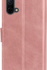 NoXx Hoes Geschikt voor OnePlus Nord CE Hoesje Book Case Hoes Flip Cover Wallet Bookcase - Rosé goud