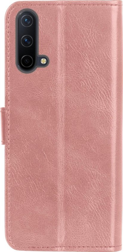 NoXx Hoes Geschikt voor OnePlus Nord CE Hoesje Book Case Hoes Flip Cover Wallet Bookcase - Rosé goud