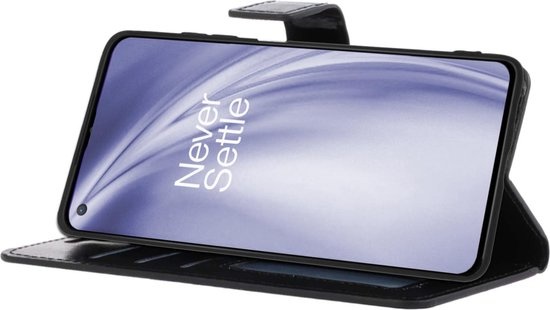 Nomfy Hoesje Geschikt voor OnePlus Nord CE Hoes Bookcase Flipcase Book Cover - Hoes Geschikt voor OnePlus Nord CE Hoesje Book Case - Zwart