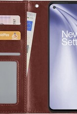 Nomfy Hoesje Geschikt voor OnePlus Nord CE Hoes Bookcase Flipcase Book Cover - Hoes Geschikt voor OnePlus Nord CE Hoesje Book Case - Bruin