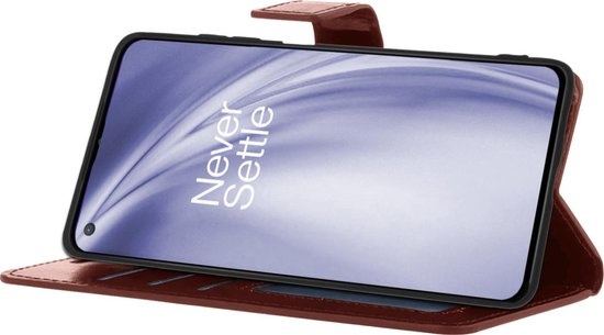 Nomfy Hoesje Geschikt voor OnePlus Nord CE Hoes Bookcase Flipcase Book Cover - Hoes Geschikt voor OnePlus Nord CE Hoesje Book Case - Bruin