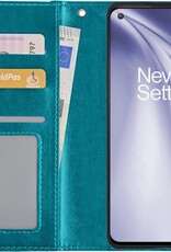 Nomfy Hoesje Geschikt voor OnePlus Nord CE Hoes Bookcase Flipcase Book Cover - Hoes Geschikt voor OnePlus Nord CE Hoesje Book Case - Turquoise