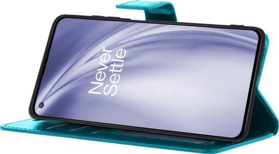 Nomfy Hoesje Geschikt voor OnePlus Nord CE Hoes Bookcase Flipcase Book Cover - Hoes Geschikt voor OnePlus Nord CE Hoesje Book Case - Turquoise