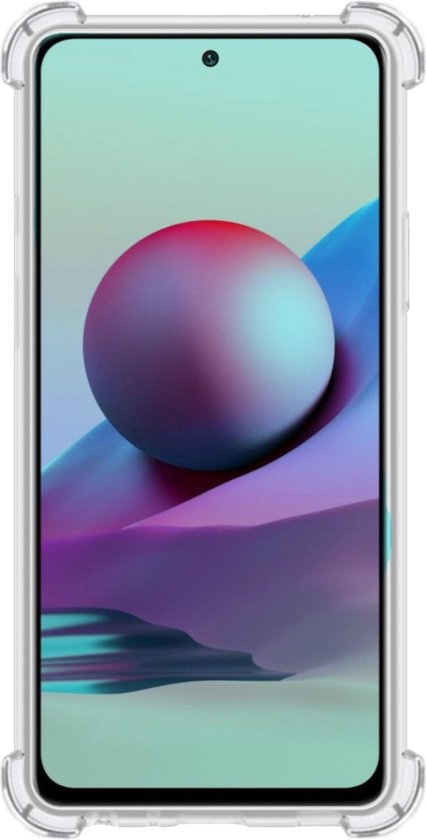 NoXx Hoes Geschikt voor Redmi Note 10S Hoesje Siliconen Cover Shock Proof Back Case Shockproof Hoes - Transparant