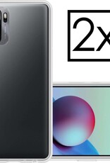 NoXx Hoes Geschikt voor Redmi Note 10S Hoesje Cover Siliconen Back Case Hoes - Transparant - 2x