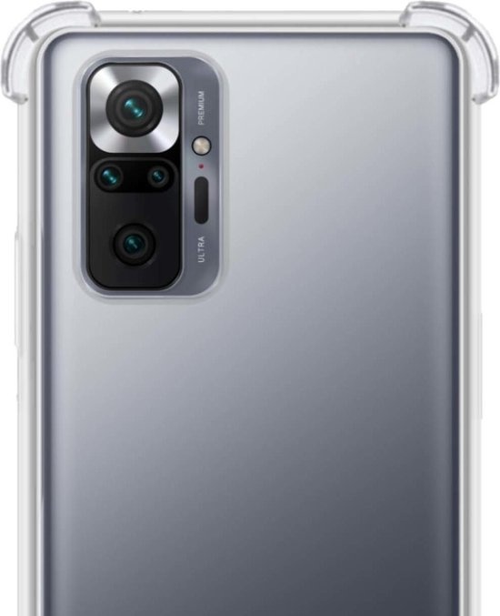 NoXx Hoes Geschikt voor Xiaomi Redmi Note 10 Pro Hoesje Siliconen Cover Shock Proof Back Case Shockproof Hoes - Transparant