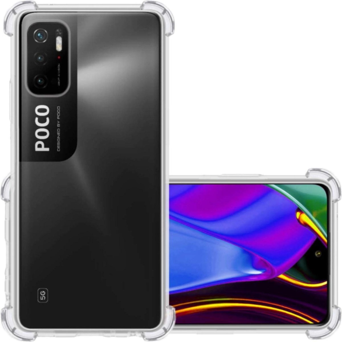 NoXx Xiaomi Poco M3 Pro Hoesje Transparant Cover Silicone Shock Case Hoes