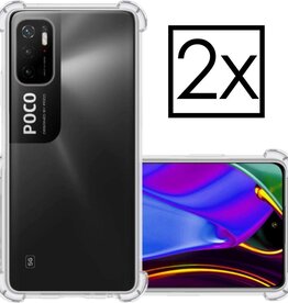 NoXx NoXx Xiaomi Poco M3 Pro hoesje shock proof - Transparant - 2 PACK