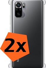 Nomfy Hoesje Geschikt voor Redmi Note 10S Hoesje Shock Proof Cover Case Shockproof - Hoes Geschikt voor Redmi Note 10S Hoes Siliconen Back Case - Transparant - 2 PACK