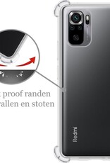 Nomfy Hoesje Geschikt voor Redmi Note 10S Hoesje Shock Proof Cover Case Shockproof - Hoes Geschikt voor Redmi Note 10S Hoes Siliconen Back Case - Transparant - 2 PACK