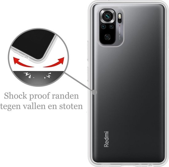 Nomfy Hoesje Geschikt voor Redmi Note 10S Hoesje Siliconen Cover Case - Hoes Geschikt voor Redmi Note 10S Hoes Back Case - Transparant
