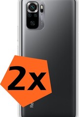 Nomfy Hoesje Geschikt voor Redmi Note 10S Hoesje Siliconen Cover Case - Hoes Geschikt voor Redmi Note 10S Hoes Back Case - 2-PACK - Transparant