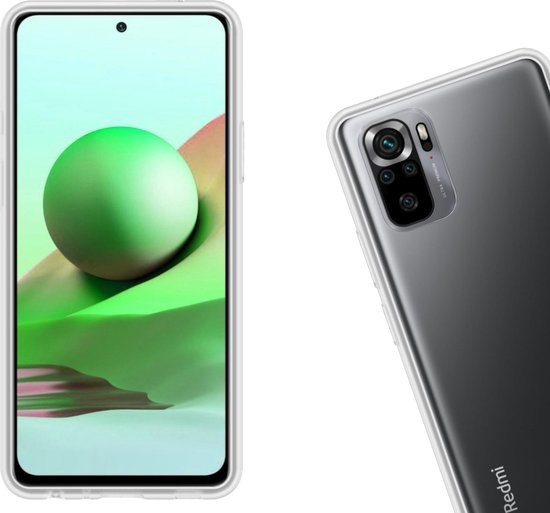 Nomfy Hoesje Geschikt voor Redmi Note 10S Hoesje Siliconen Cover Case - Hoes Geschikt voor Redmi Note 10S Hoes Back Case - 2-PACK - Transparant