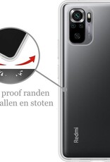 Nomfy Hoesje Geschikt voor Redmi Note 10S Hoesje Siliconen Cover Case - Hoes Geschikt voor Redmi Note 10S Hoes Back Case - 2-PACK - Transparant