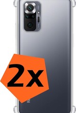 Nomfy Hoesje Geschikt voor Xiaomi Redmi Note 10 Pro Hoesje Shock Proof Cover Case Shockproof - Hoes Geschikt voor Xiaomi Redmi Note 10 Pro Hoes Siliconen Back Case - Transparant - 2 PACK