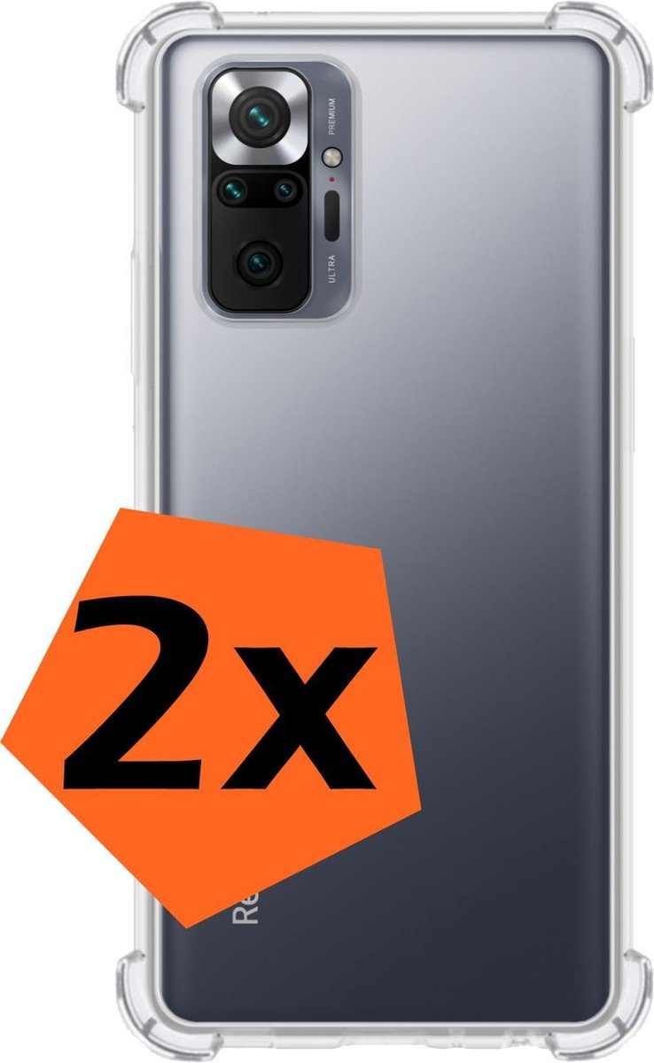 Nomfy Hoesje Geschikt voor Xiaomi Redmi Note 10 Pro Hoesje Shock Proof Cover Case Shockproof - Hoes Geschikt voor Xiaomi Redmi Note 10 Pro Hoes Siliconen Back Case - Transparant - 2 PACK