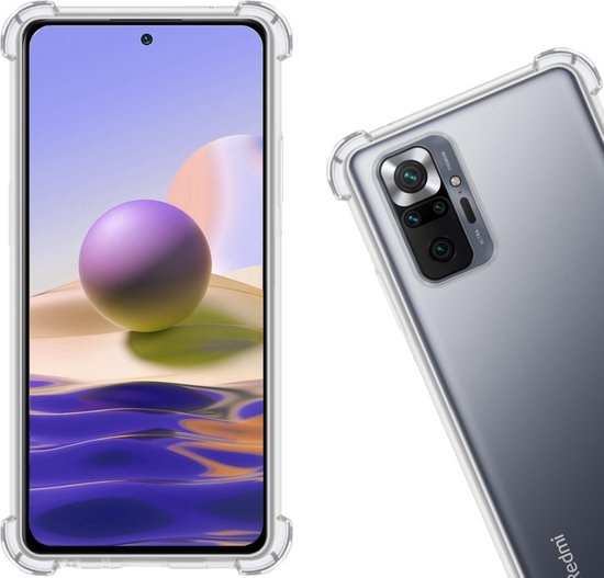 Nomfy Hoesje Geschikt voor Xiaomi Redmi Note 10 Pro Hoesje Shock Proof Cover Case Shockproof - Hoes Geschikt voor Xiaomi Redmi Note 10 Pro Hoes Siliconen Back Case - Transparant - 2 PACK