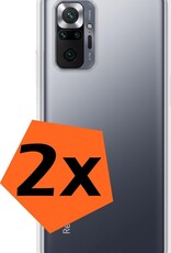 Nomfy Hoesje Geschikt voor Xiaomi Redmi Note 10 Pro Hoesje Siliconen Cover Case - Hoes Geschikt voor Xiaomi Redmi Note 10 Pro Hoes Back Case - 2-PACK - Transparant