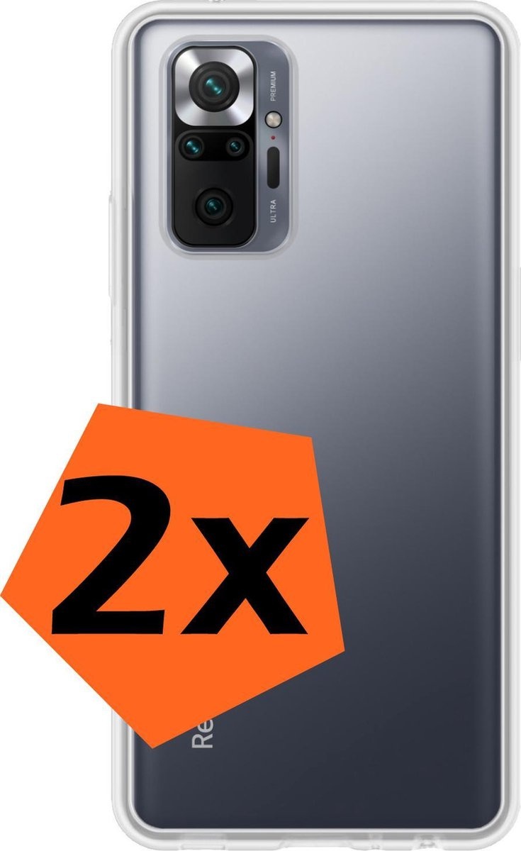 Nomfy Hoesje Geschikt voor Xiaomi Redmi Note 10 Pro Hoesje Siliconen Cover Case - Hoes Geschikt voor Xiaomi Redmi Note 10 Pro Hoes Back Case - 2-PACK - Transparant