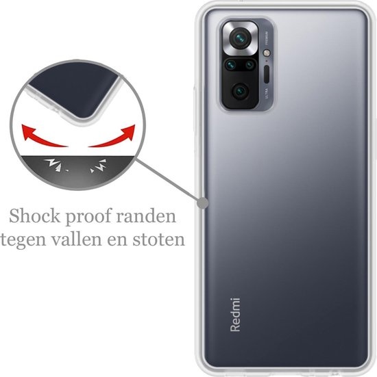 Nomfy Hoesje Geschikt voor Xiaomi Redmi Note 10 Pro Hoesje Siliconen Cover Case - Hoes Geschikt voor Xiaomi Redmi Note 10 Pro Hoes Back Case - 2-PACK - Transparant