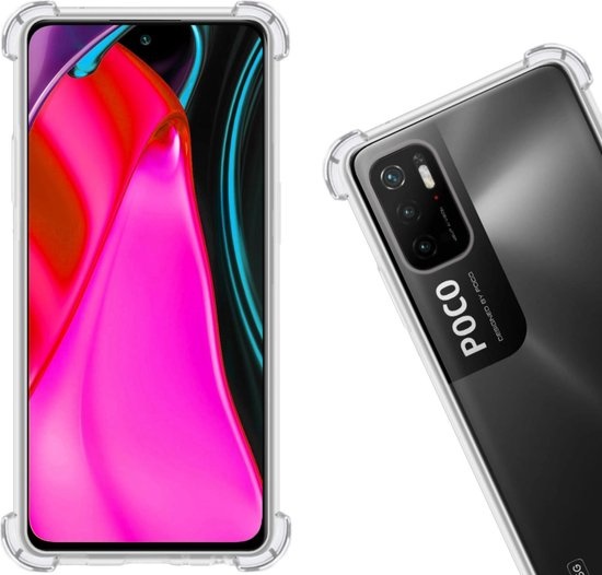 Nomfy Hoesje Geschikt voor Poco M3 Pro Hoesje Shock Proof Cover Case Shockproof - Hoes Geschikt voor Xiaomi Poco M3 Pro Hoes Siliconen Back Case - Transparant
