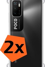 Nomfy Hoesje Geschikt voor Poco M3 Pro Hoesje Shock Proof Cover Case Shockproof - Hoes Geschikt voor Xiaomi Poco M3 Pro Hoes Siliconen Back Case - Transparant - 2 PACK
