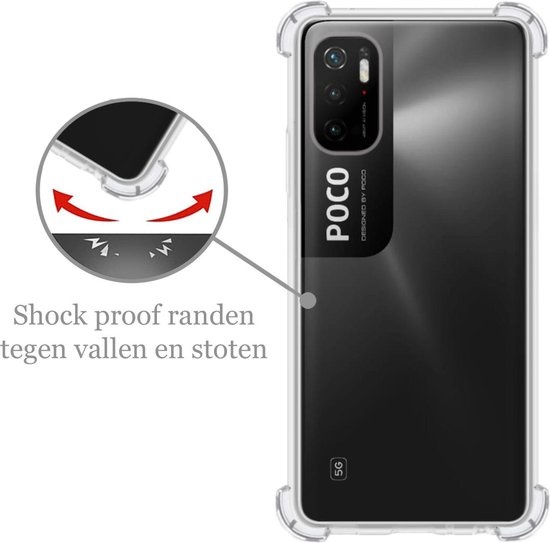 Nomfy Hoesje Geschikt voor Poco M3 Pro Hoesje Shock Proof Cover Case Shockproof - Hoes Geschikt voor Xiaomi Poco M3 Pro Hoes Siliconen Back Case - Transparant - 2 PACK