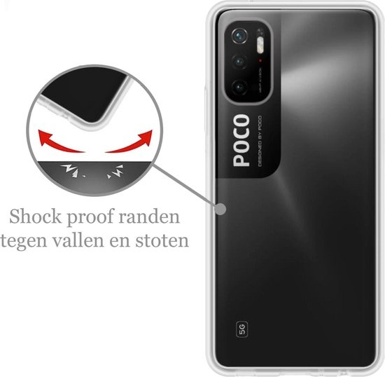 Nomfy Hoesje Geschikt voor Poco M3 Pro Hoesje Siliconen Cover Case - Hoes Geschikt voor Xiaomi Poco M3 Pro Hoes Back Case - 2-PACK - Transparant