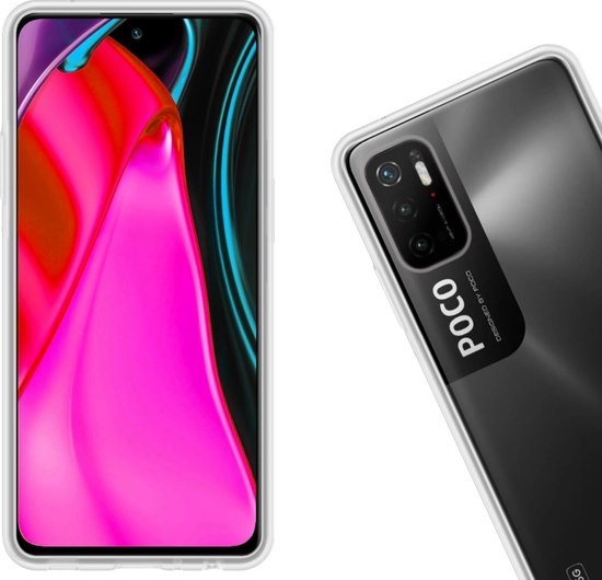 Nomfy Hoesje Geschikt voor Poco M3 Pro Hoesje Siliconen Cover Case - Hoes Geschikt voor Xiaomi Poco M3 Pro Hoes Back Case - 2-PACK - Transparant
