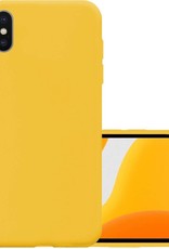 NoXx Hoes Geschikt voor iPhone X Hoesje Cover Siliconen Back Case Hoes - Geel