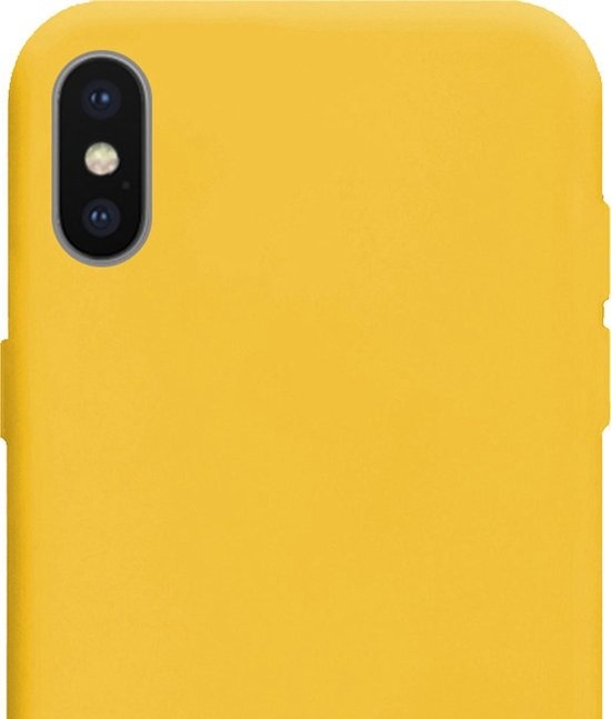 NoXx Hoes Geschikt voor iPhone X Hoesje Cover Siliconen Back Case Hoes - Geel - 2x