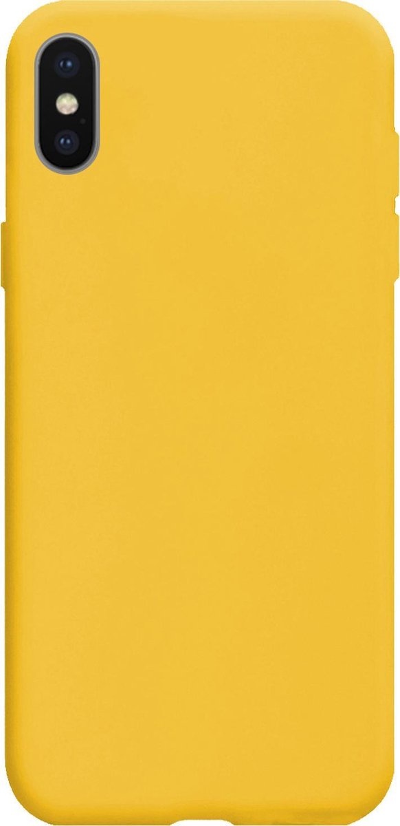 Nomfy Hoesje Geschikt voor iPhone X Hoesje Siliconen Cover Case - Hoes Geschikt voor iPhone X Hoes Back Case - Geel