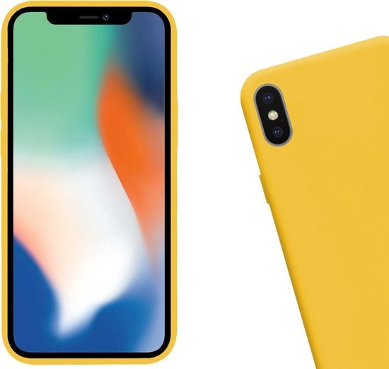 Nomfy Hoesje Geschikt voor iPhone X Hoesje Siliconen Cover Case - Hoes Geschikt voor iPhone X Hoes Back Case - Geel