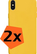 Nomfy Hoesje Geschikt voor iPhone X Hoesje Siliconen Cover Case - Hoes Geschikt voor iPhone X Hoes Back Case - 2-PACK - Geel